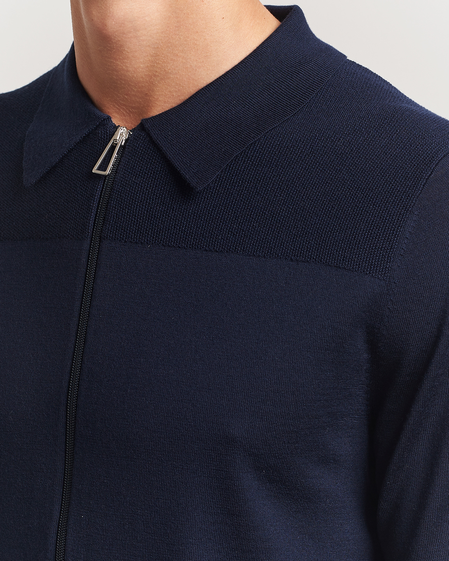 Herr | Tröjor | PS Paul Smith | Merino Knitted Full Zip Navy