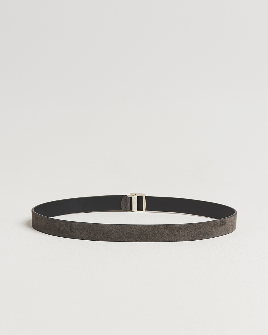 Herr | Bälten | Anderson's | Suede Buckle Belt 3cm Grey