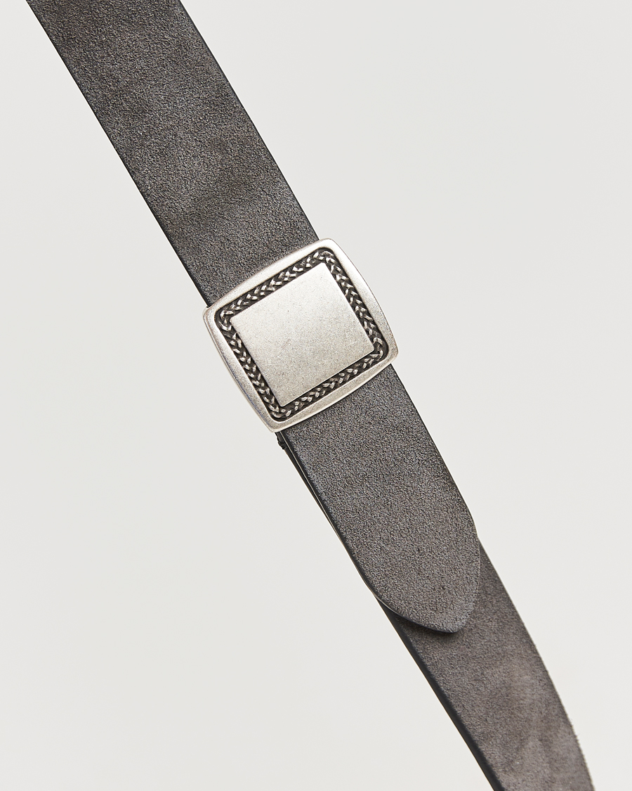 Herr | Bälten | Anderson's | Suede Buckle Belt 3cm Grey