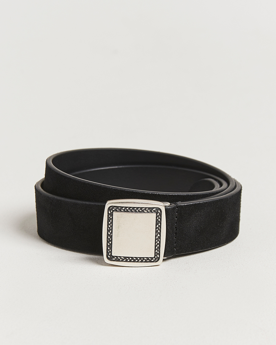 Herr | Bälten | Anderson's | Suede Buckle Belt 3cm Black