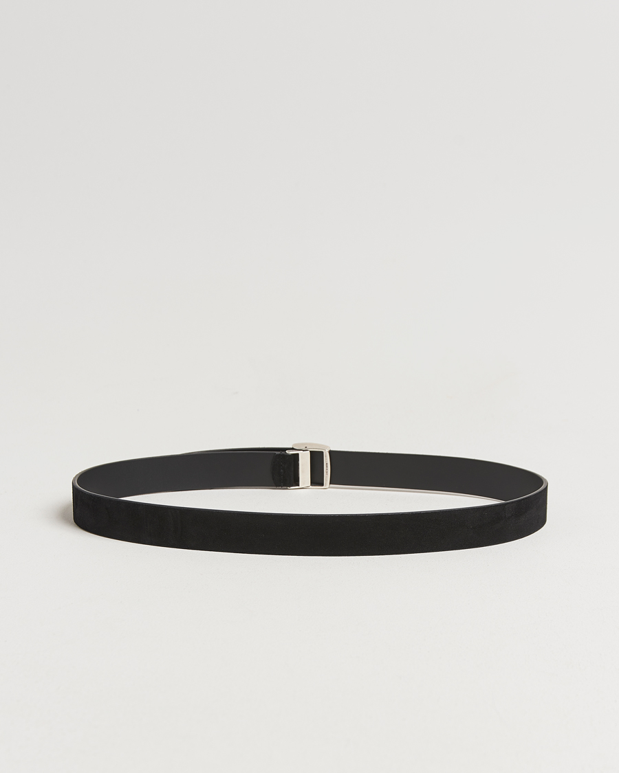 Herr | Bälten | Anderson's | Suede Buckle Belt 3cm Black