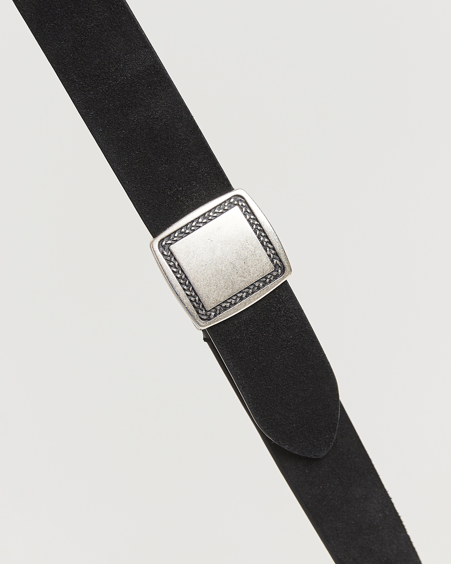 Herr | Bälten | Anderson's | Suede Buckle Belt 3cm Black