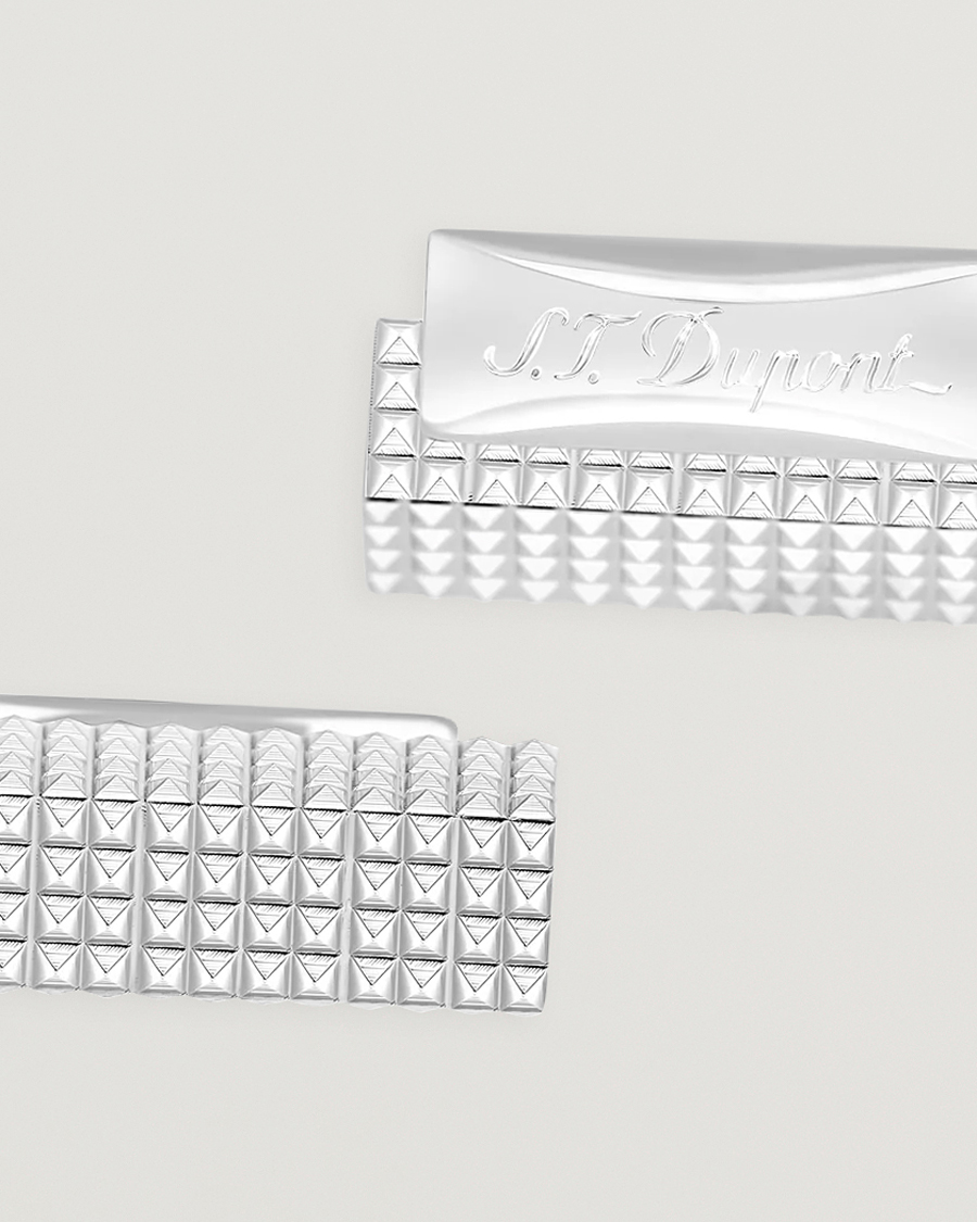 Herr | Manschettknappar | S.T. Dupont | Cufflink Rectangle Diamond Head Silver