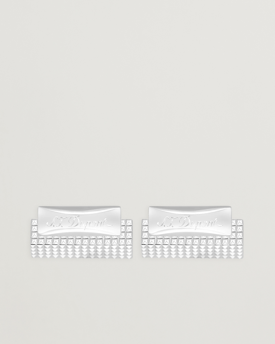 Herr | Manschettknappar | S.T. Dupont | Cufflink Rectangle Diamond Head Silver
