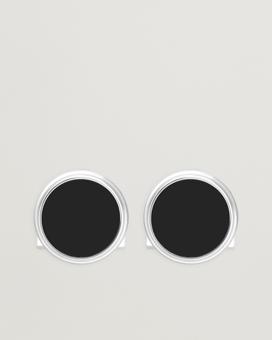 Herr | Manschettknappar | S.T. Dupont | Cufflink Round Black/Pall Silver
