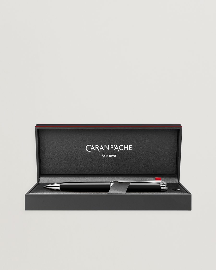 Herr | Pennor | Caran d'Ache | Caran d' Ache Léman Ballpoint Pen Ebony Black/Silver Plated