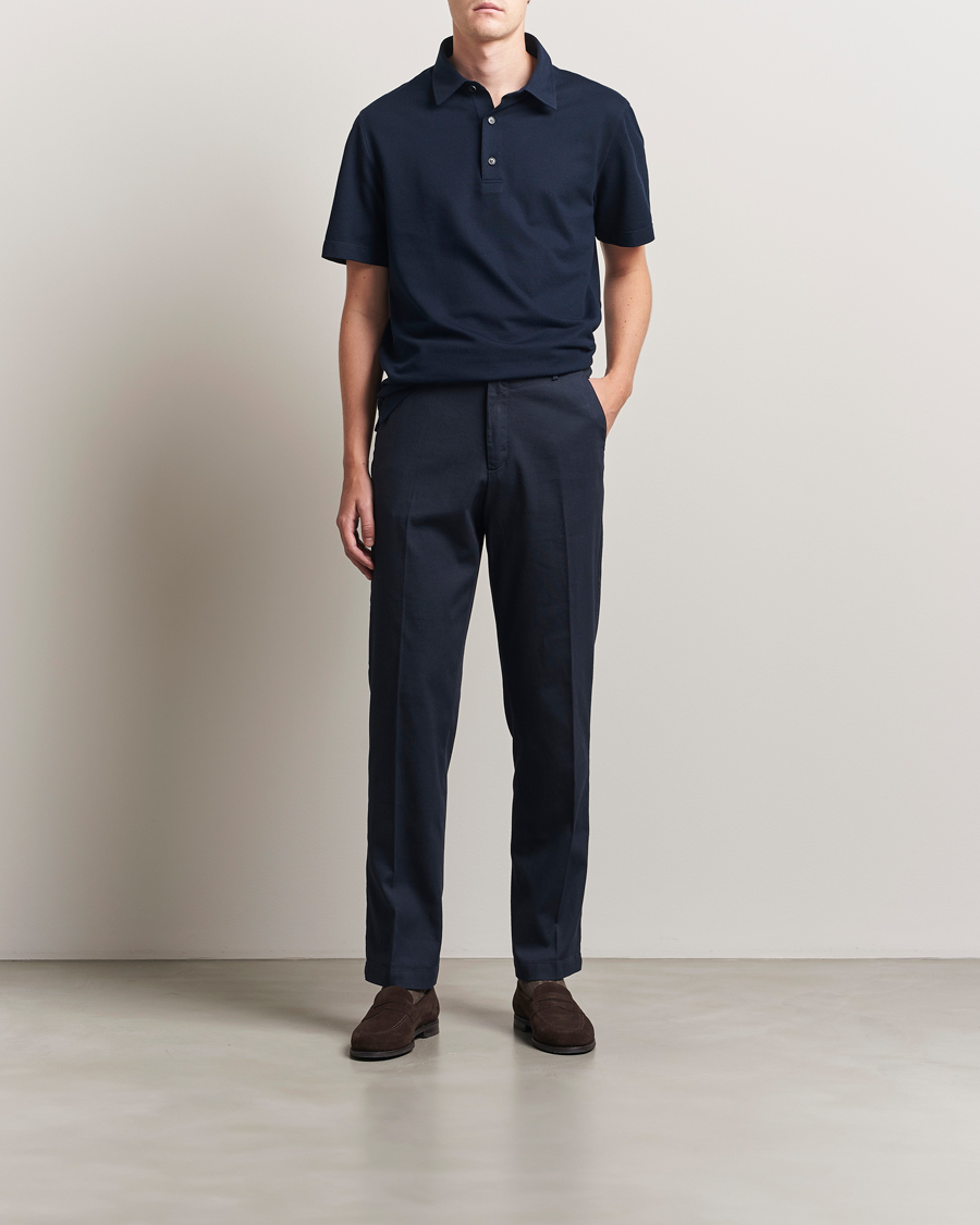 Herr | Pikéer | Brioni | Short Sleeve Polo Piquet Navy