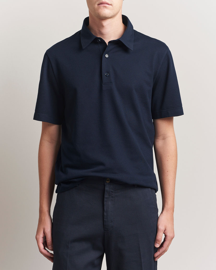 Herr | Pikéer | Brioni | Short Sleeve Polo Piquet Navy