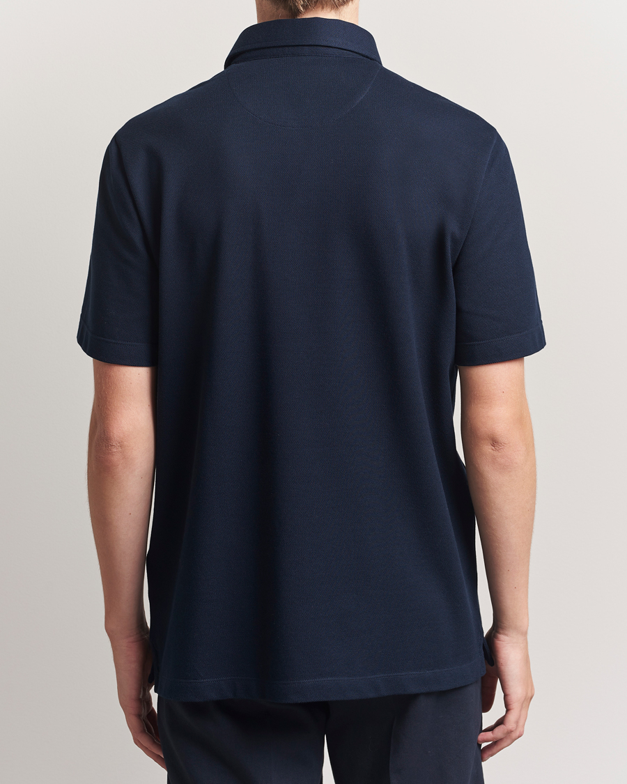 Herr | Pikéer | Brioni | Short Sleeve Polo Piquet Navy