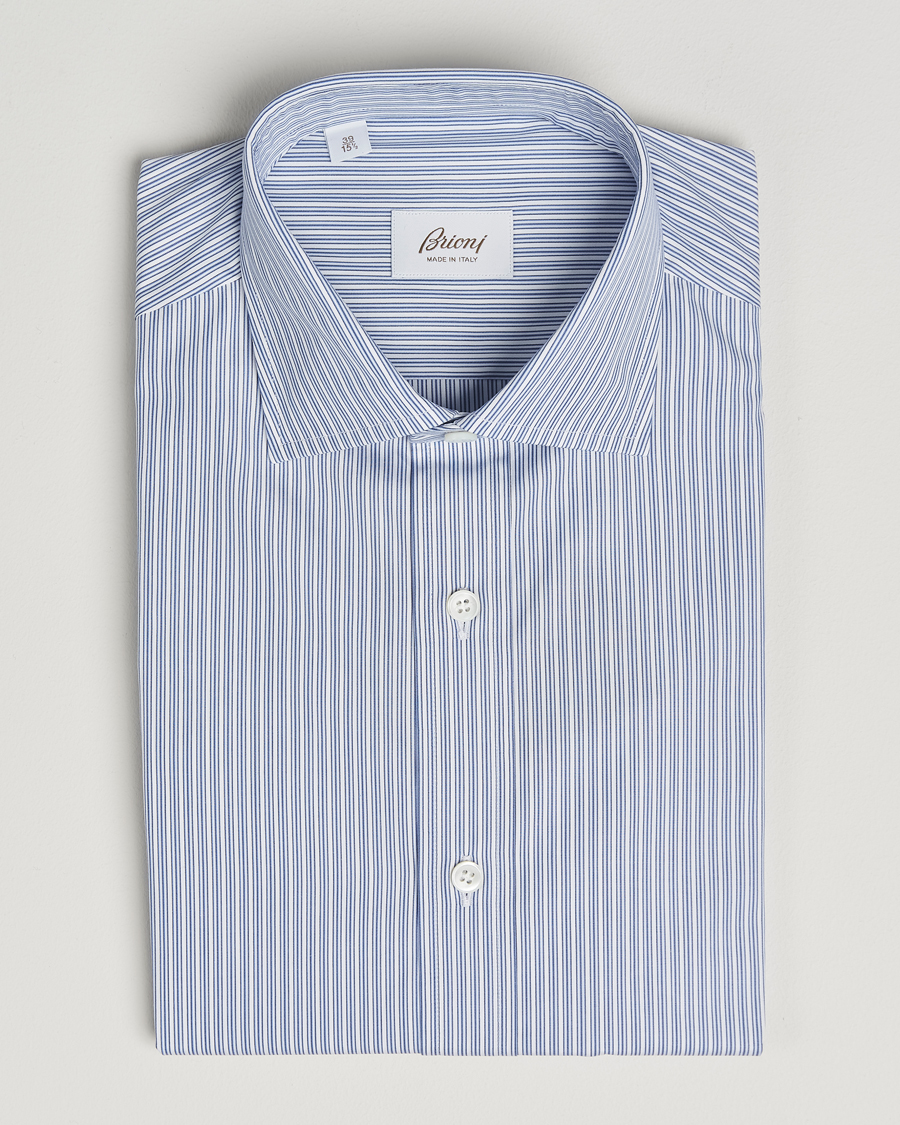 Herr | Skjortor | Brioni | Classic Dress Shirt Blue Stripe