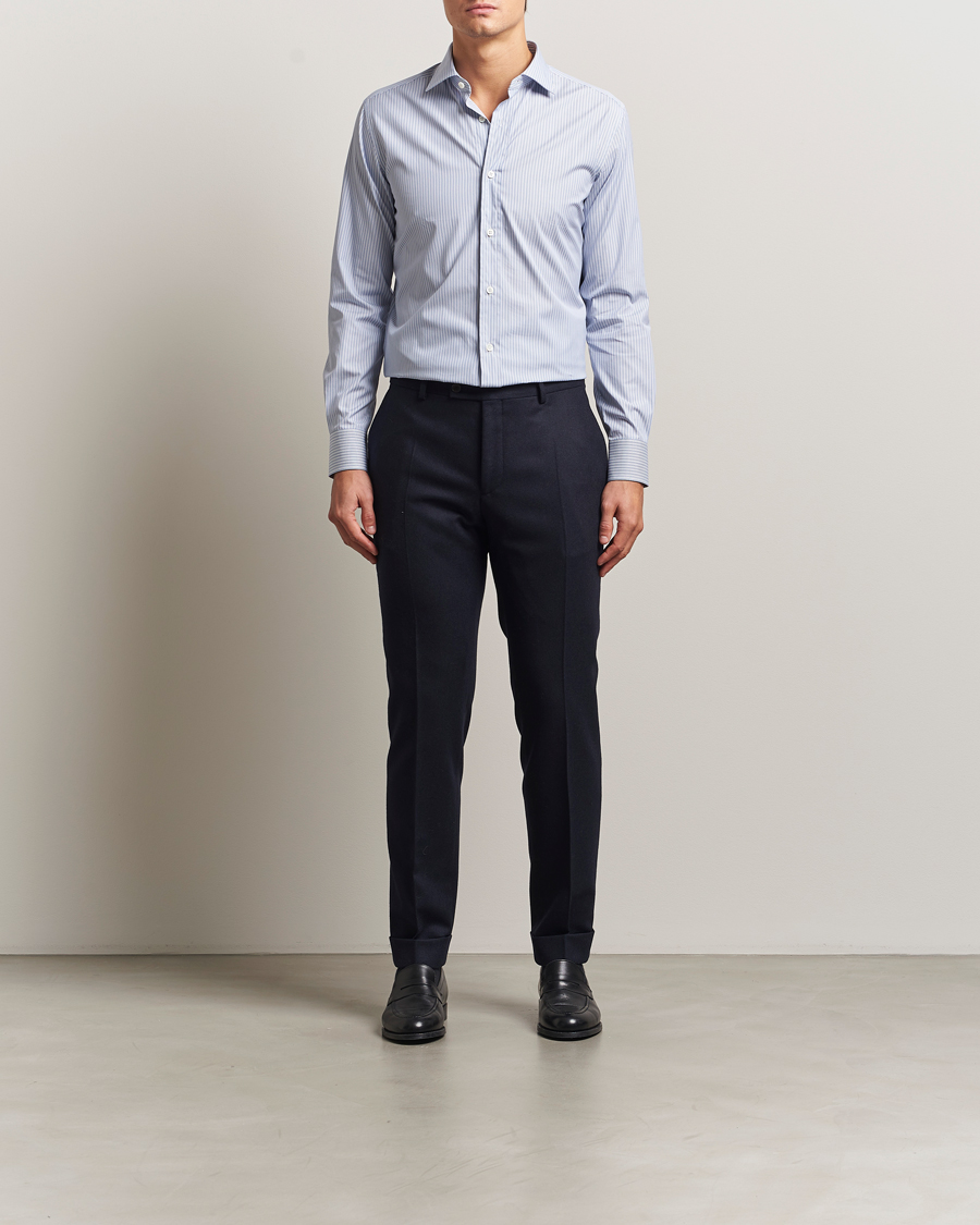 Herr | Skjortor | Brioni | Classic Dress Shirt Blue Stripe
