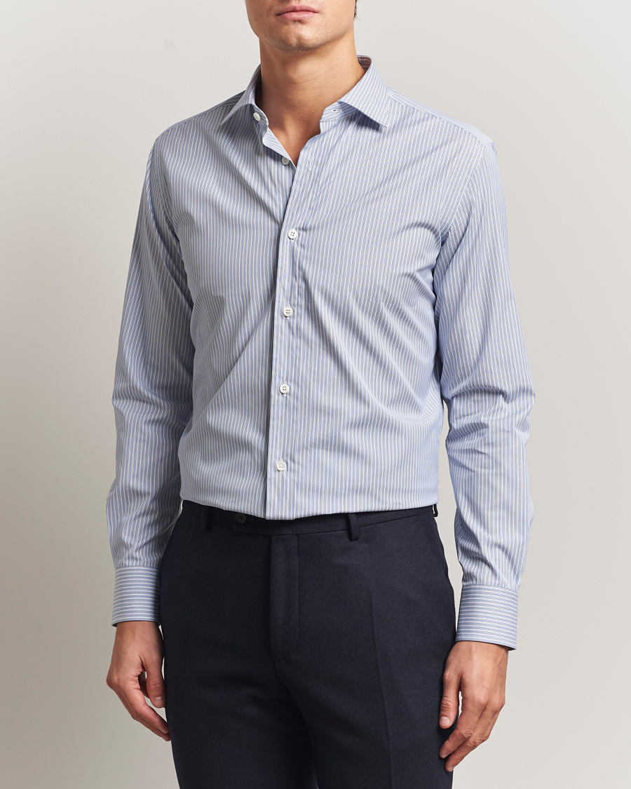 Herr | Skjortor | Brioni | Classic Dress Shirt Blue Stripe