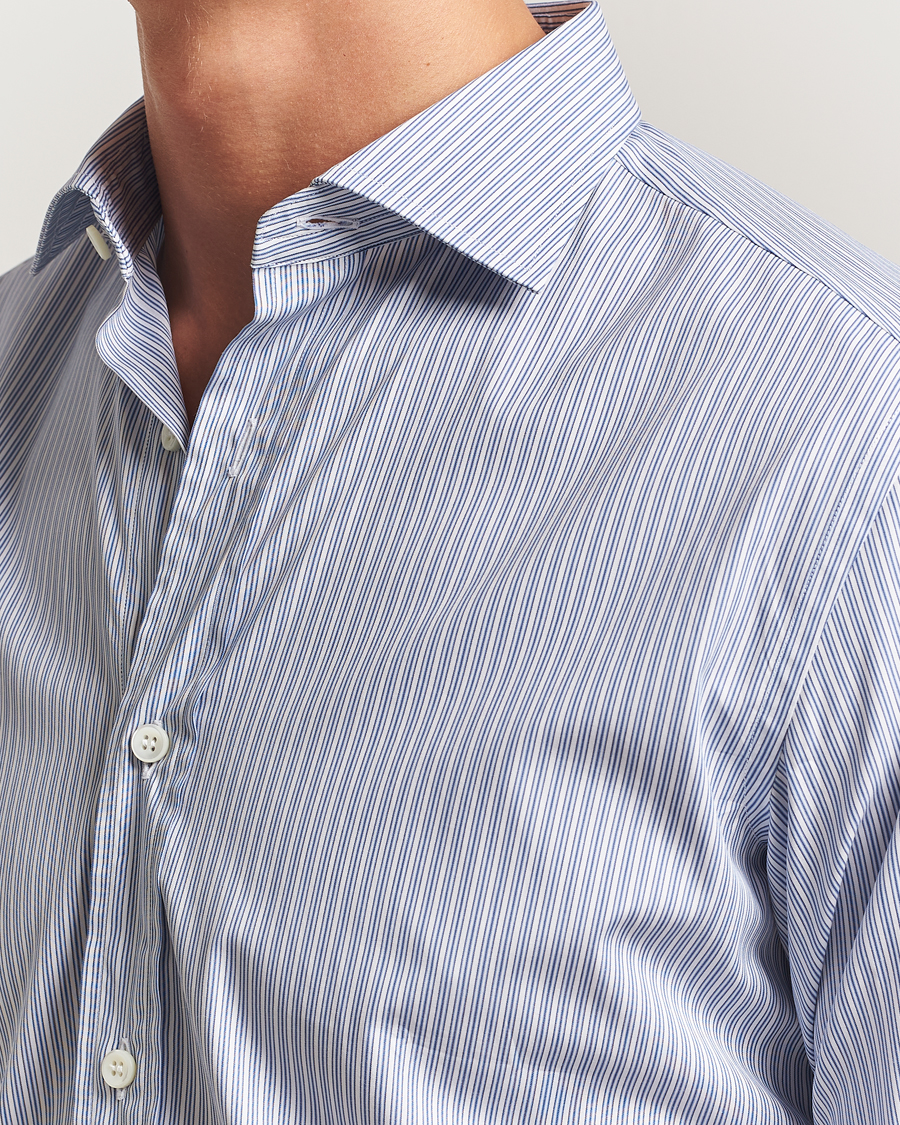 Herr | Skjortor | Brioni | Classic Dress Shirt Blue Stripe