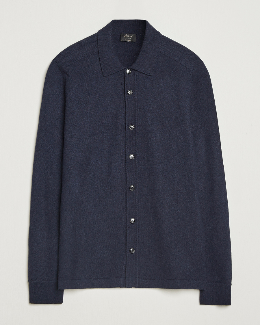 Herr | Tröjor | Brioni | Cashmere Shirt Cardigan Navy