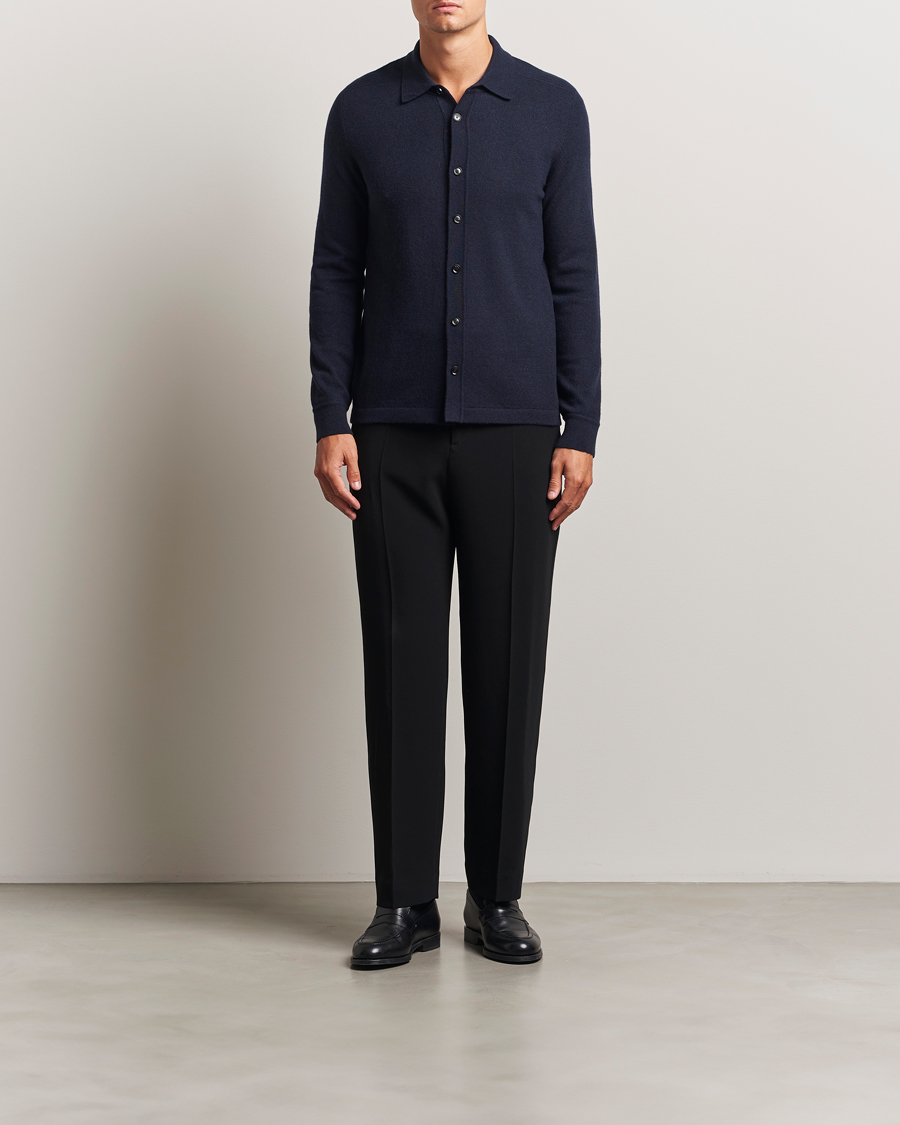 Herr | Tröjor | Brioni | Cashmere Shirt Cardigan Navy