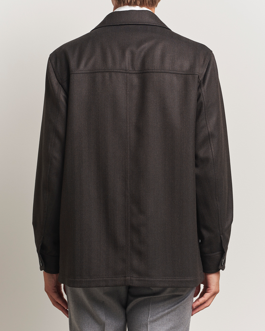 Herr | Jackor | Brioni | Herringbone Hunting Jacket Dark Brown