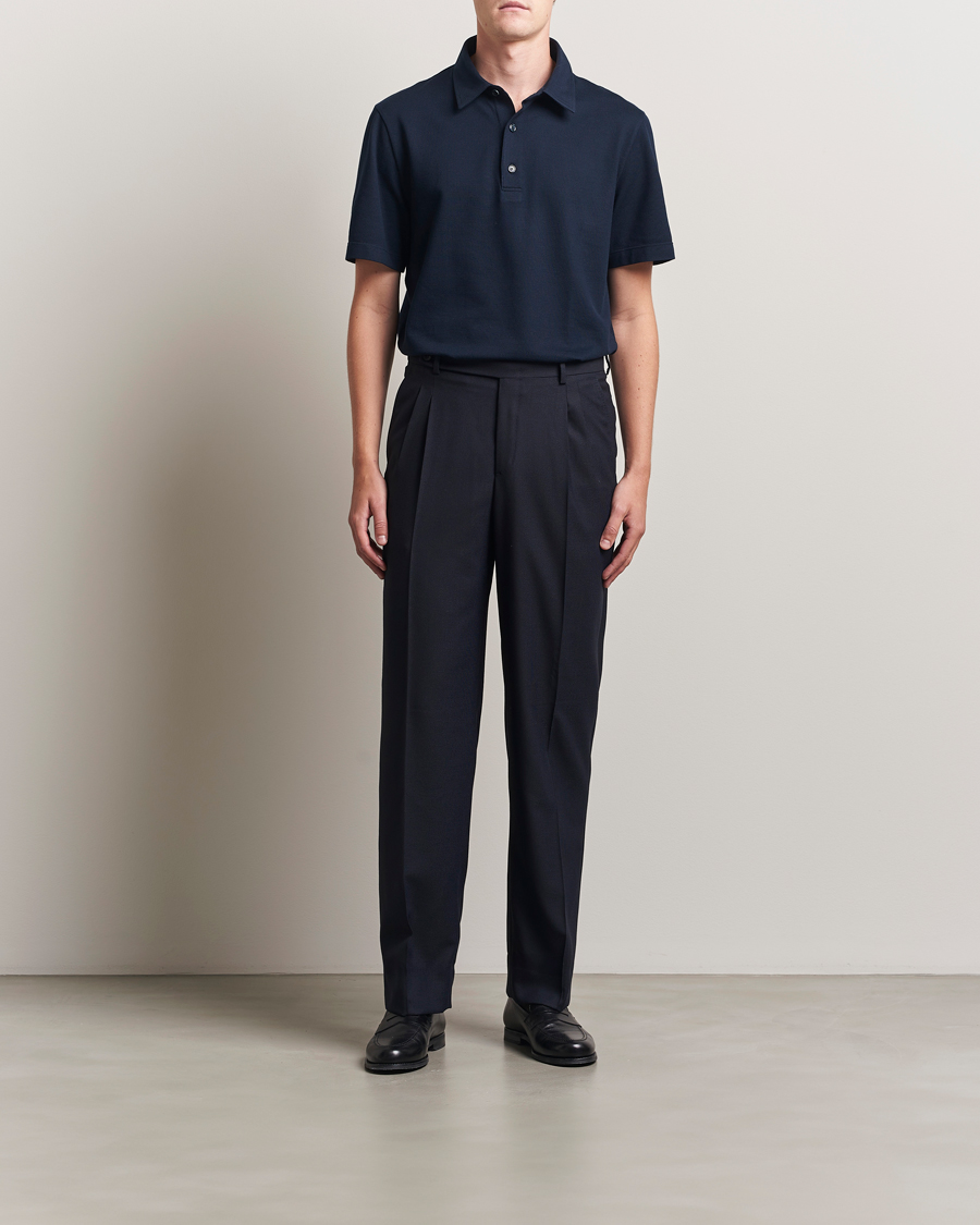 Herr | Byxor | Brioni | Capri Wool Trousers Navy