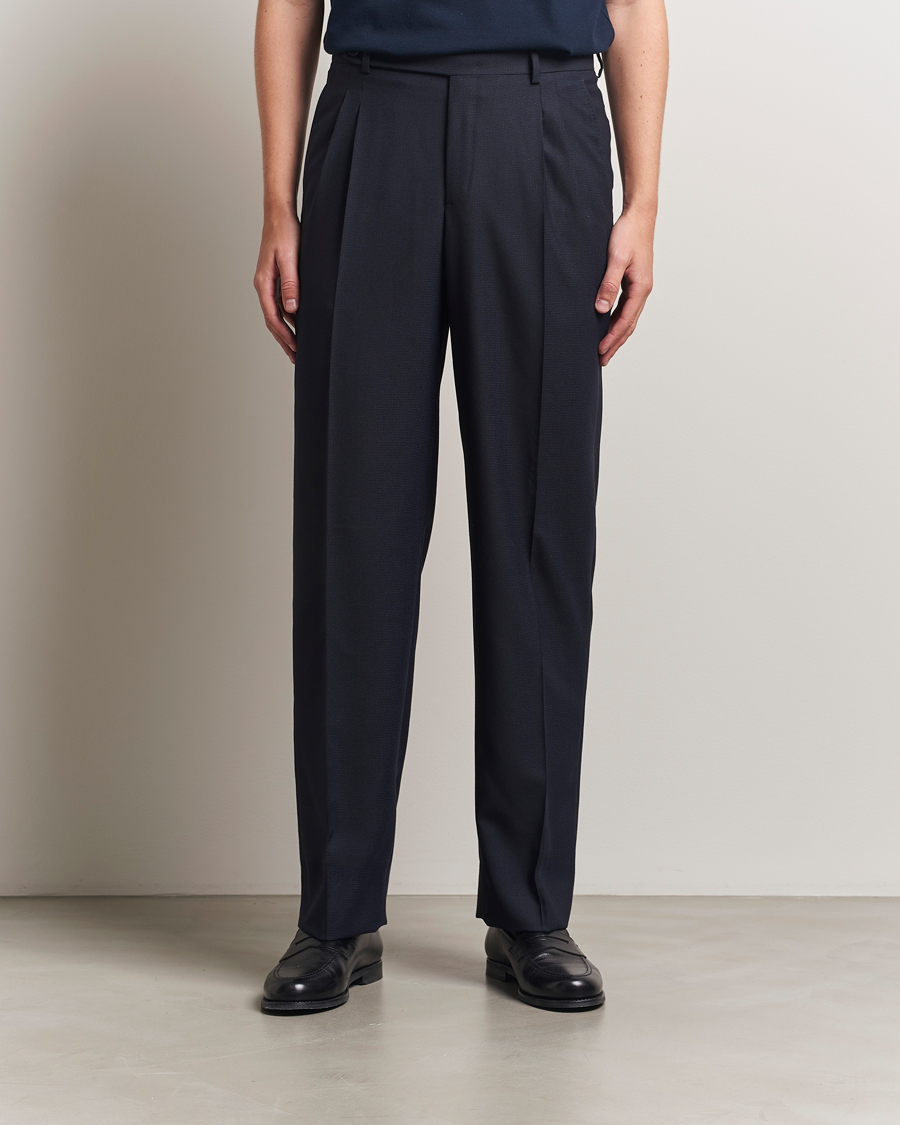 Herr | Byxor | Brioni | Capri Wool Trousers Navy