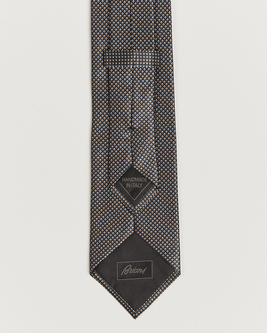 Herr | Slipsar | Brioni | Printed Silk Tie Antracite