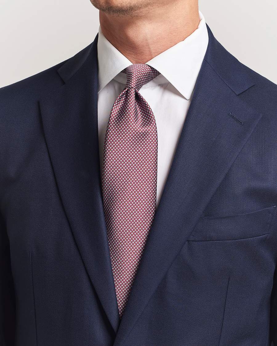Herr | Slipsar | Brioni | Printed Silk Tie Red