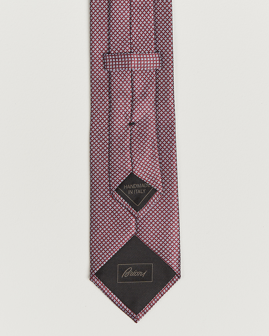 Herr | Slipsar | Brioni | Printed Silk Tie Red