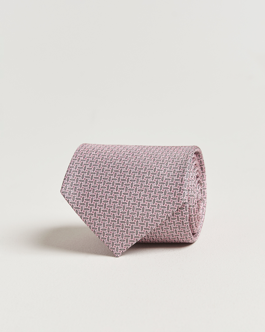 Herr | Slipsar | Brioni | Printed Silk Tie Pink