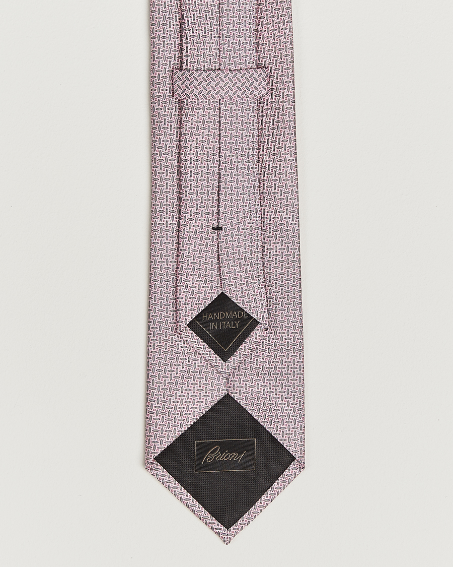 Herr | Slipsar | Brioni | Printed Silk Tie Pink