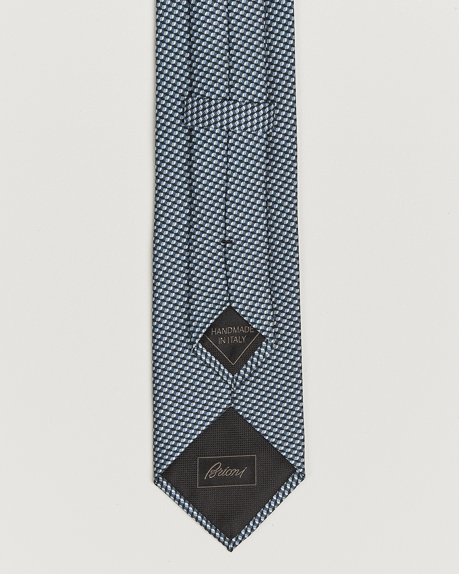 Herr | Slipsar | Brioni | Printed Silk Tie Navy