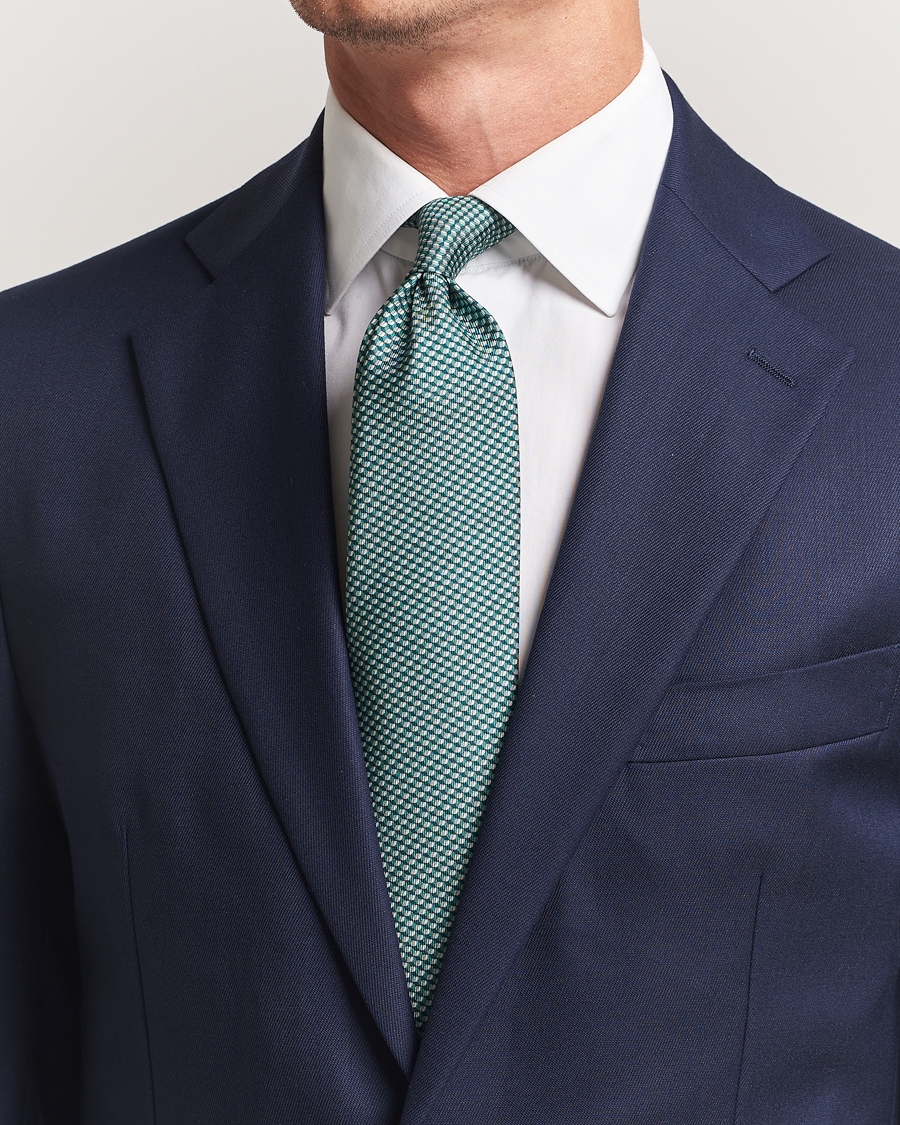 Herr | Slipsar | Brioni | Printed Silk Tie Green