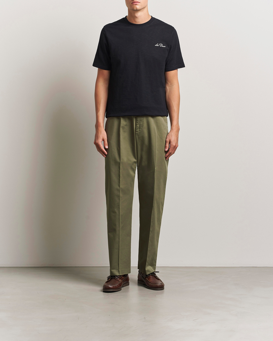 Herr | Byxor | NN07 | Paw Cotton/Lyocell Pleated Trousers Capers Green
