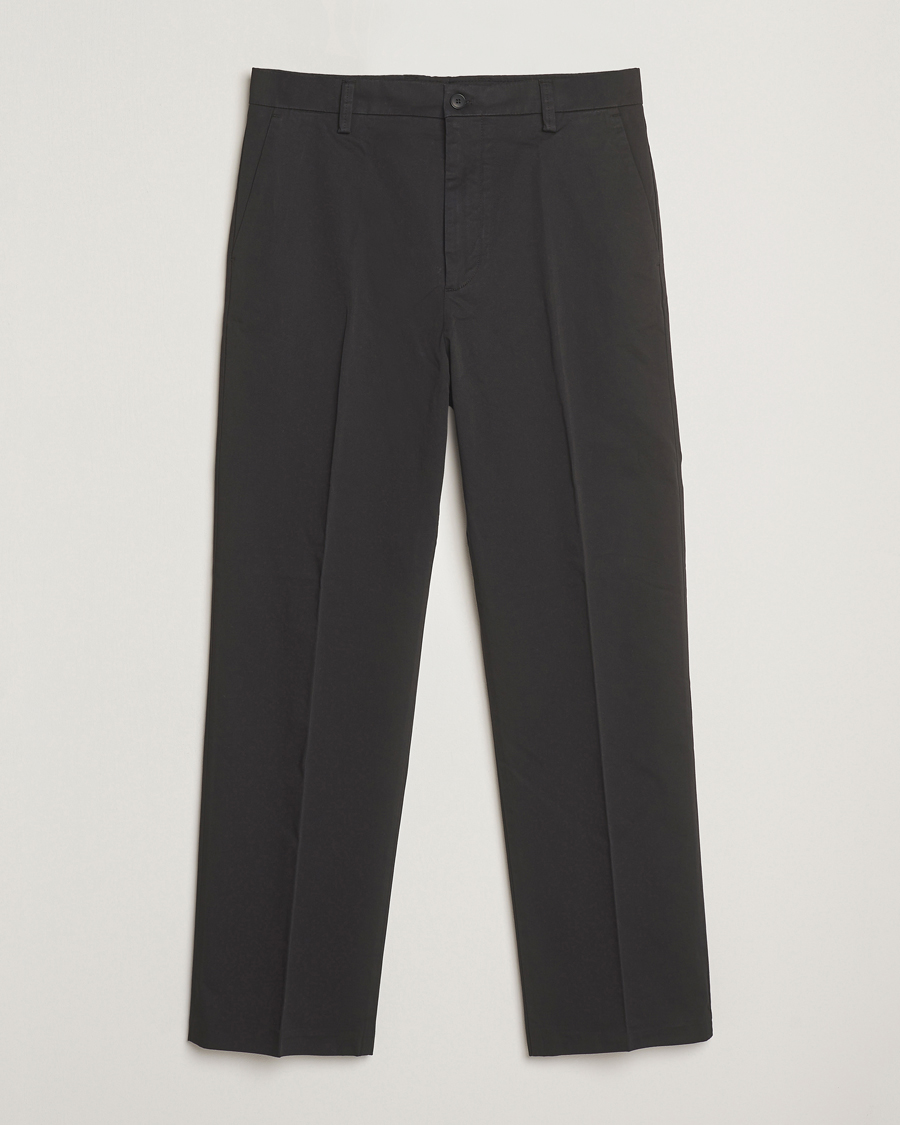 Herr | Byxor | NN07 | Paw Cotton/Lyocell Pleated Trousers Black