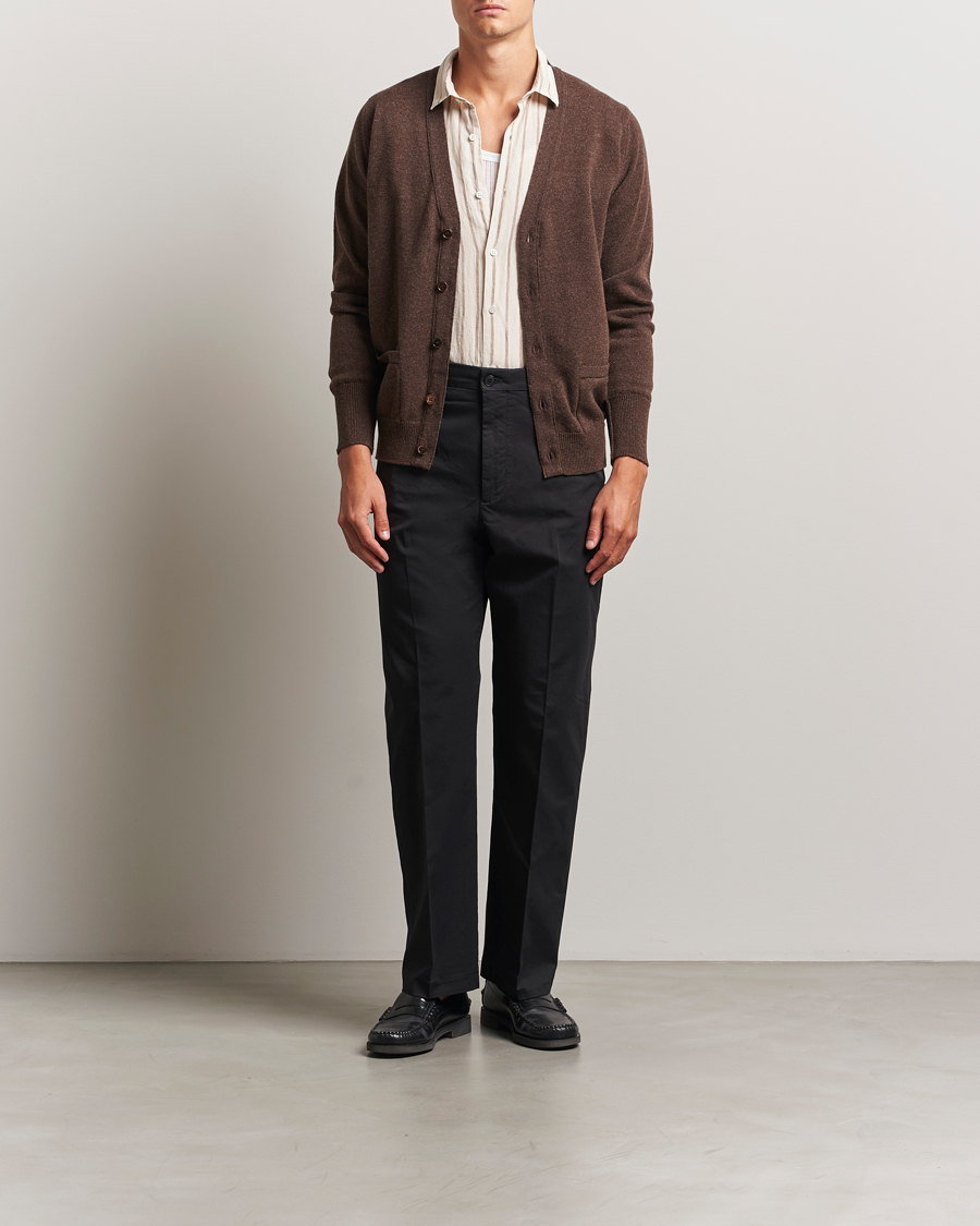 Herr | Byxor | NN07 | Paw Cotton/Lyocell Pleated Trousers Black