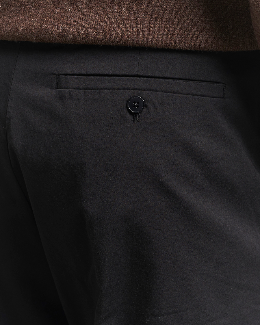 Herr | Byxor | NN07 | Paw Cotton/Lyocell Pleated Trousers Black