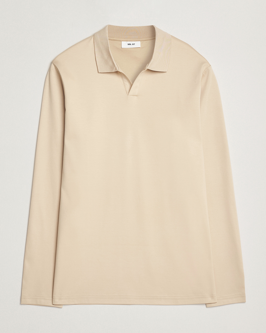 Herr | Pikéer | NN07 | Paul Long Sleeve Polo White Peppar