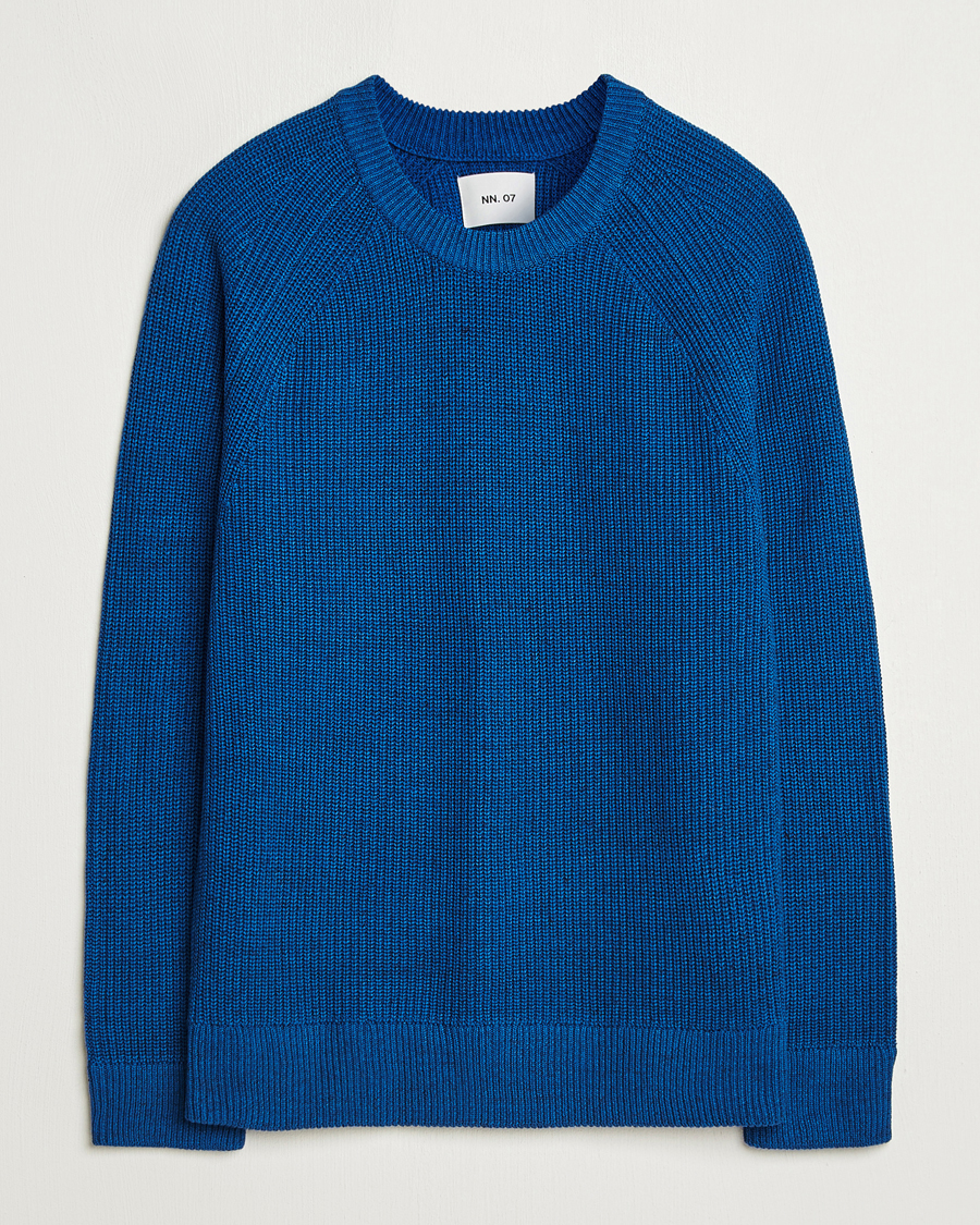 Herr | Tröjor | NN07 | Jacobo Cotton Knitted Sweater Blue Quartz