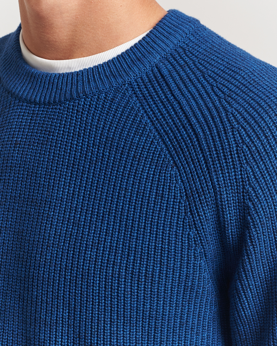 Herr | Tröjor | NN07 | Jacobo Cotton Knitted Sweater Blue Quartz