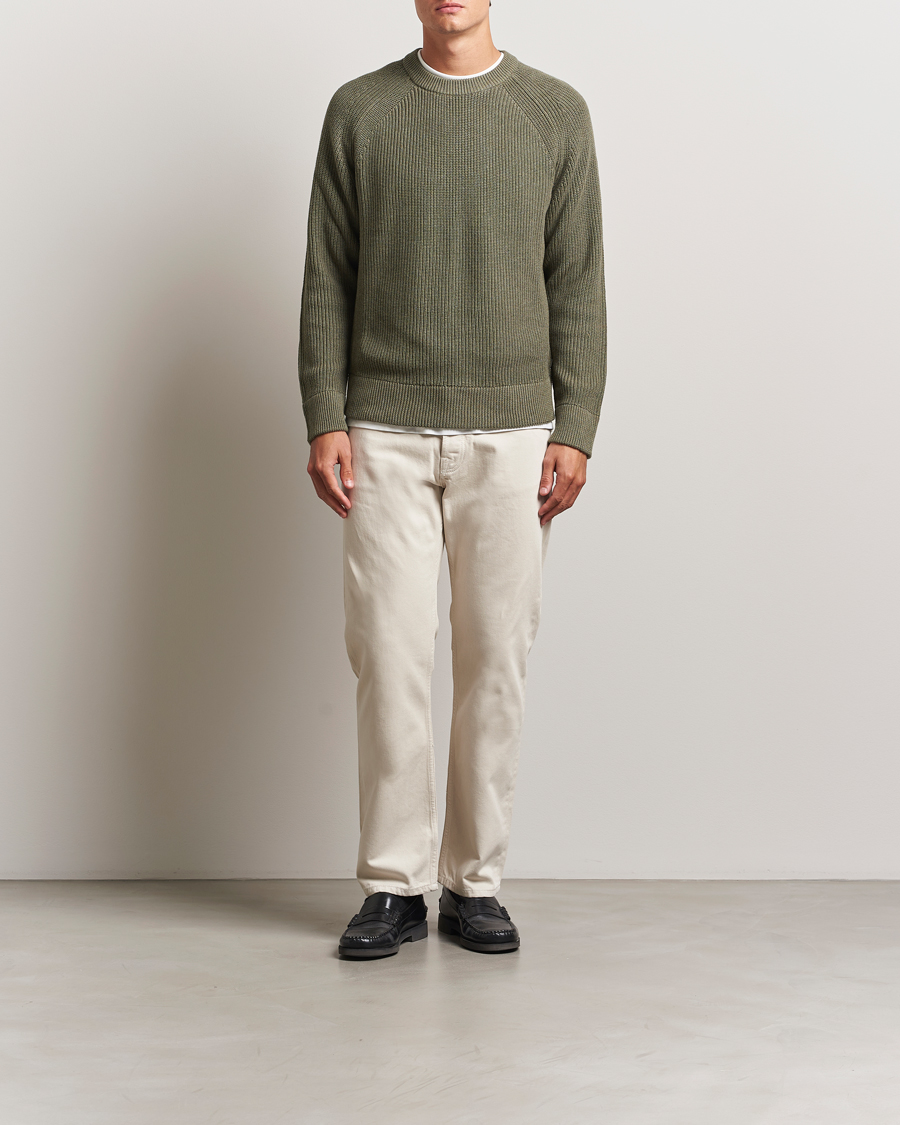 Herr | Tröjor | NN07 | Jacobo Cotton Knitted Sweater Capers Green