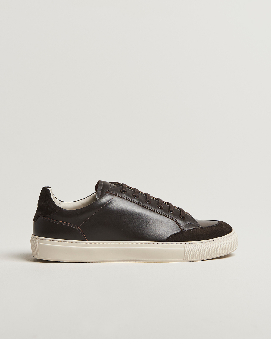 Herr | Sneakers | Sweyd | Center Leather/Suede Sneakers Dark Brown