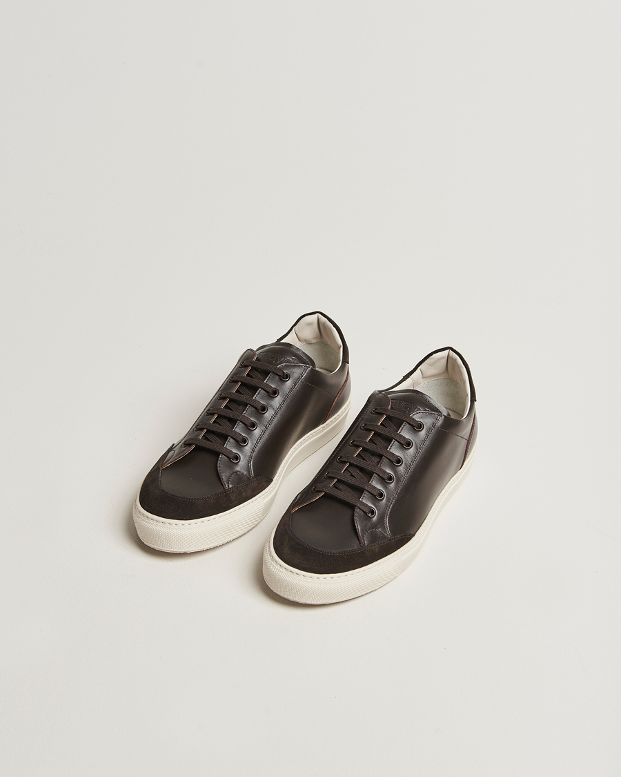 Herr | Sneakers | Sweyd | Center Leather/Suede Sneakers Dark Brown