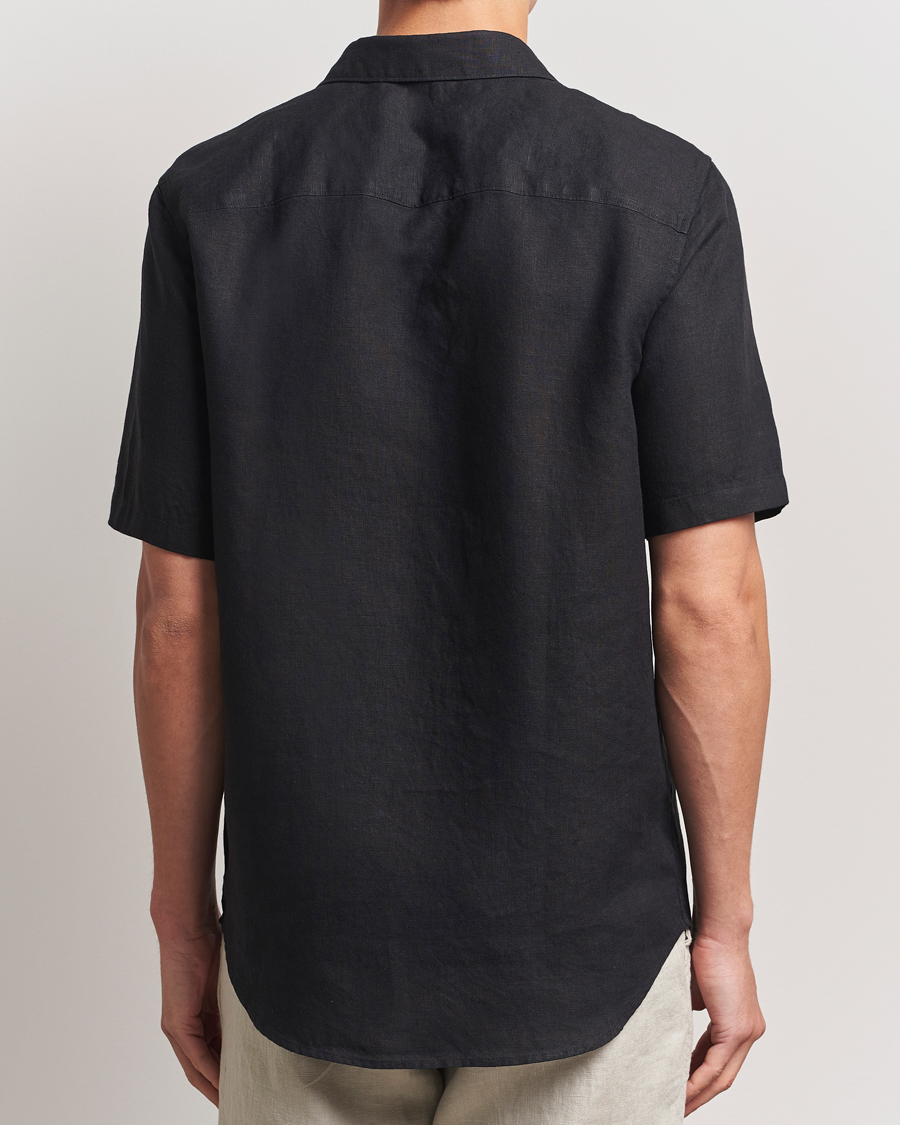 Herr | Skjortor | NN07 | Enzo Linen Short Sleeve Shirt Black