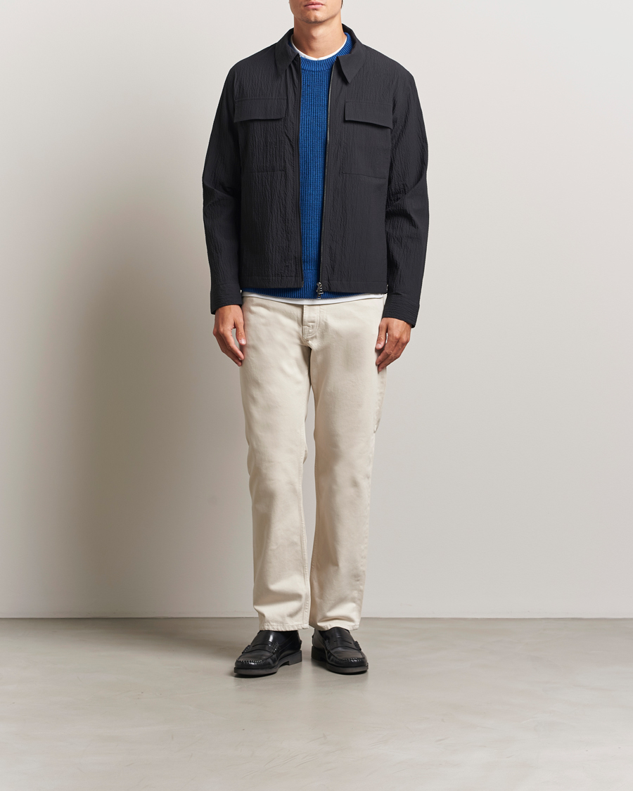 Herr | Jackor | NN07 | Alban Seersucker Shirt Jacket Black