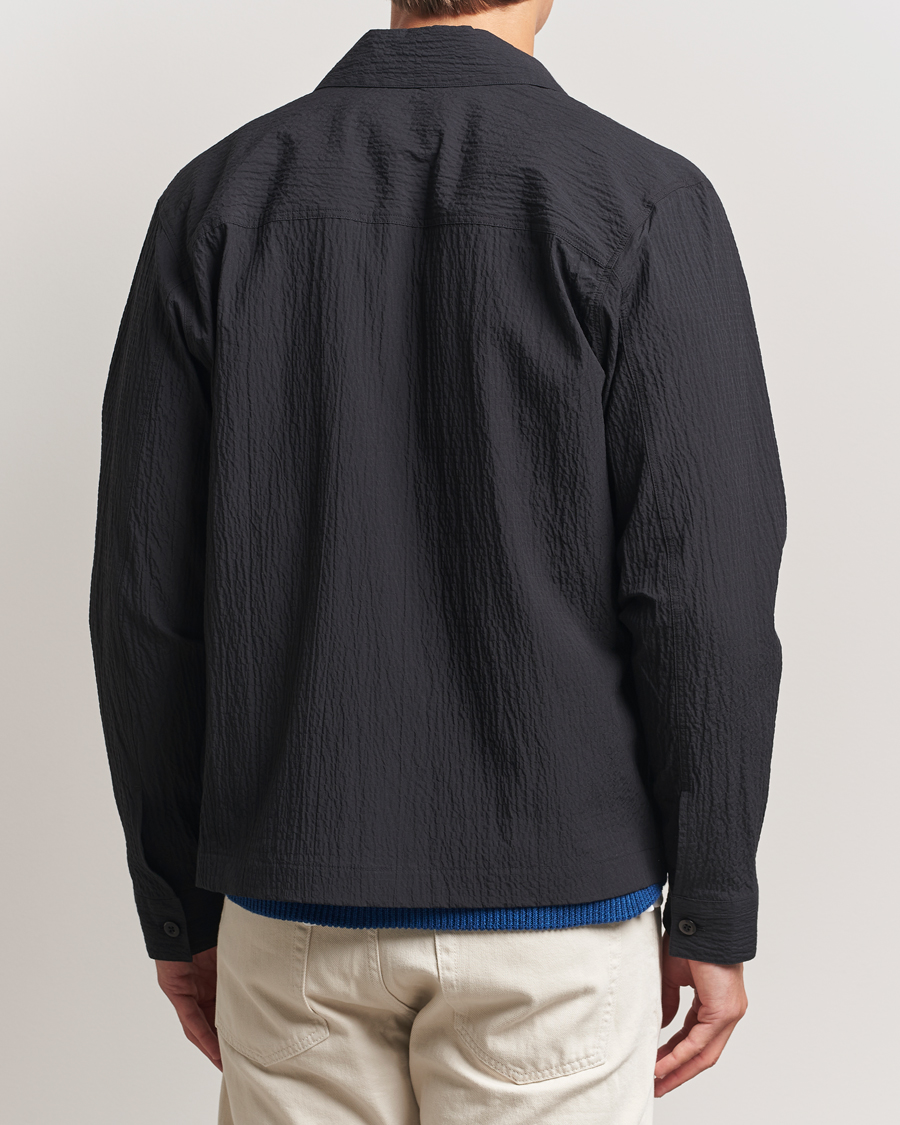 Herr | Jackor | NN07 | Alban Seersucker Shirt Jacket Black
