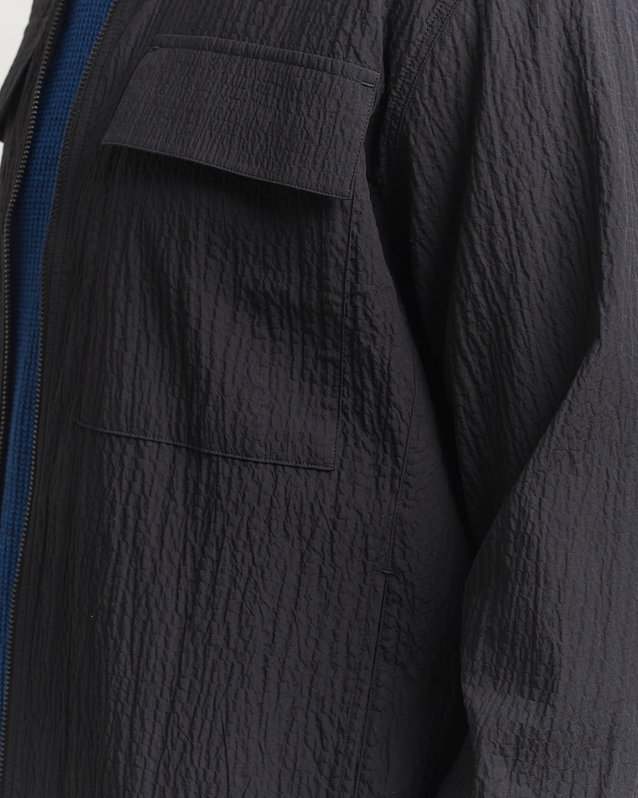 Herr | Jackor | NN07 | Alban Seersucker Shirt Jacket Black