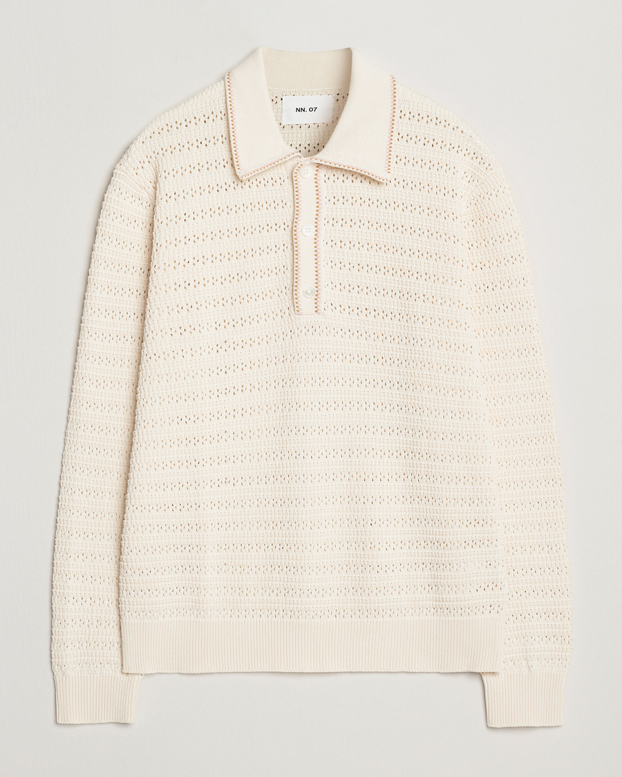 Herr | Tröjor | NN07 | Josh Knitted Polo Ivory