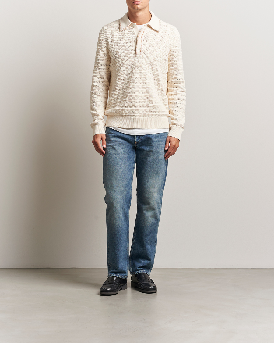 Herr | Tröjor | NN07 | Josh Knitted Polo Ivory