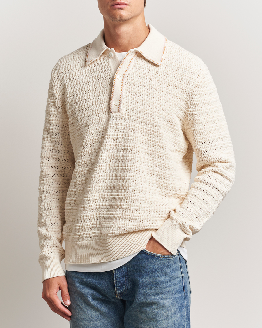 Herr | Tröjor | NN07 | Josh Knitted Polo Ivory