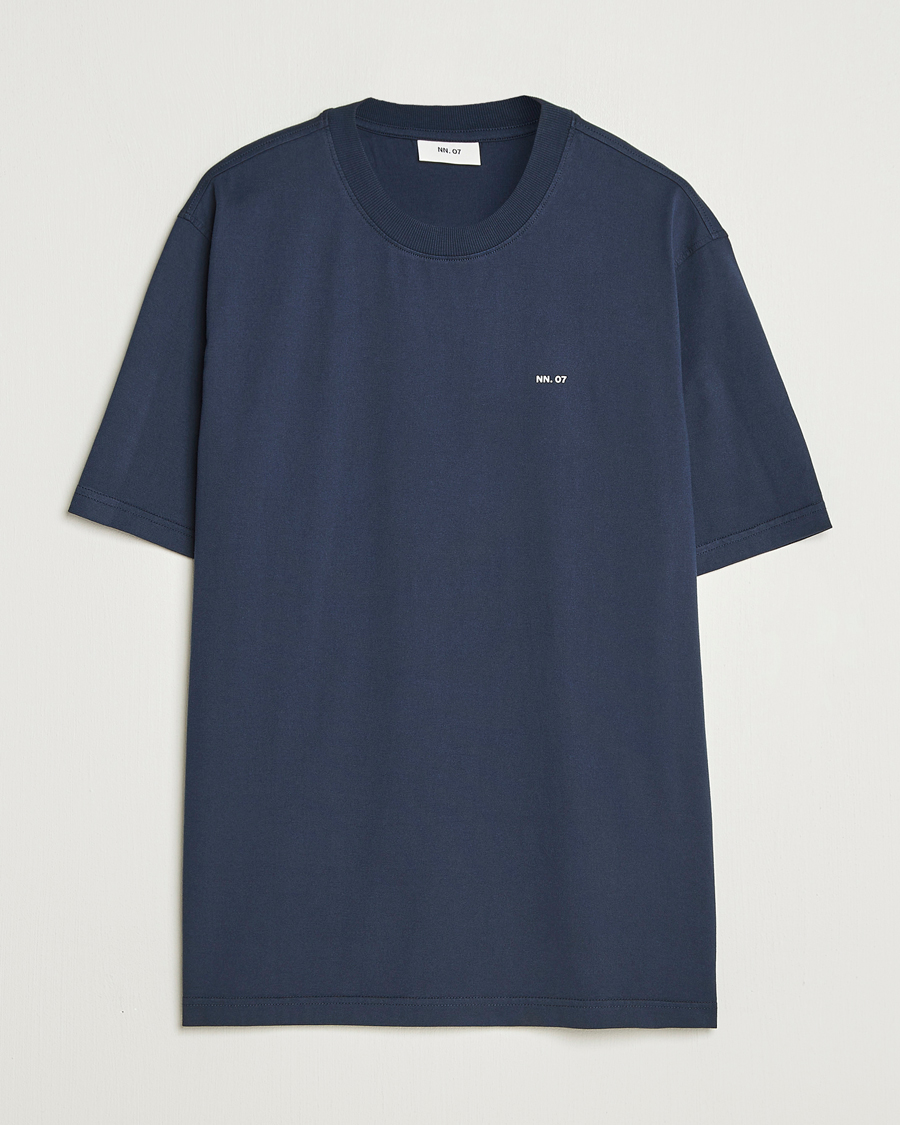 Herr | T-Shirts | NN07 | Abel Logo Crew Neck T-Shirt Navy