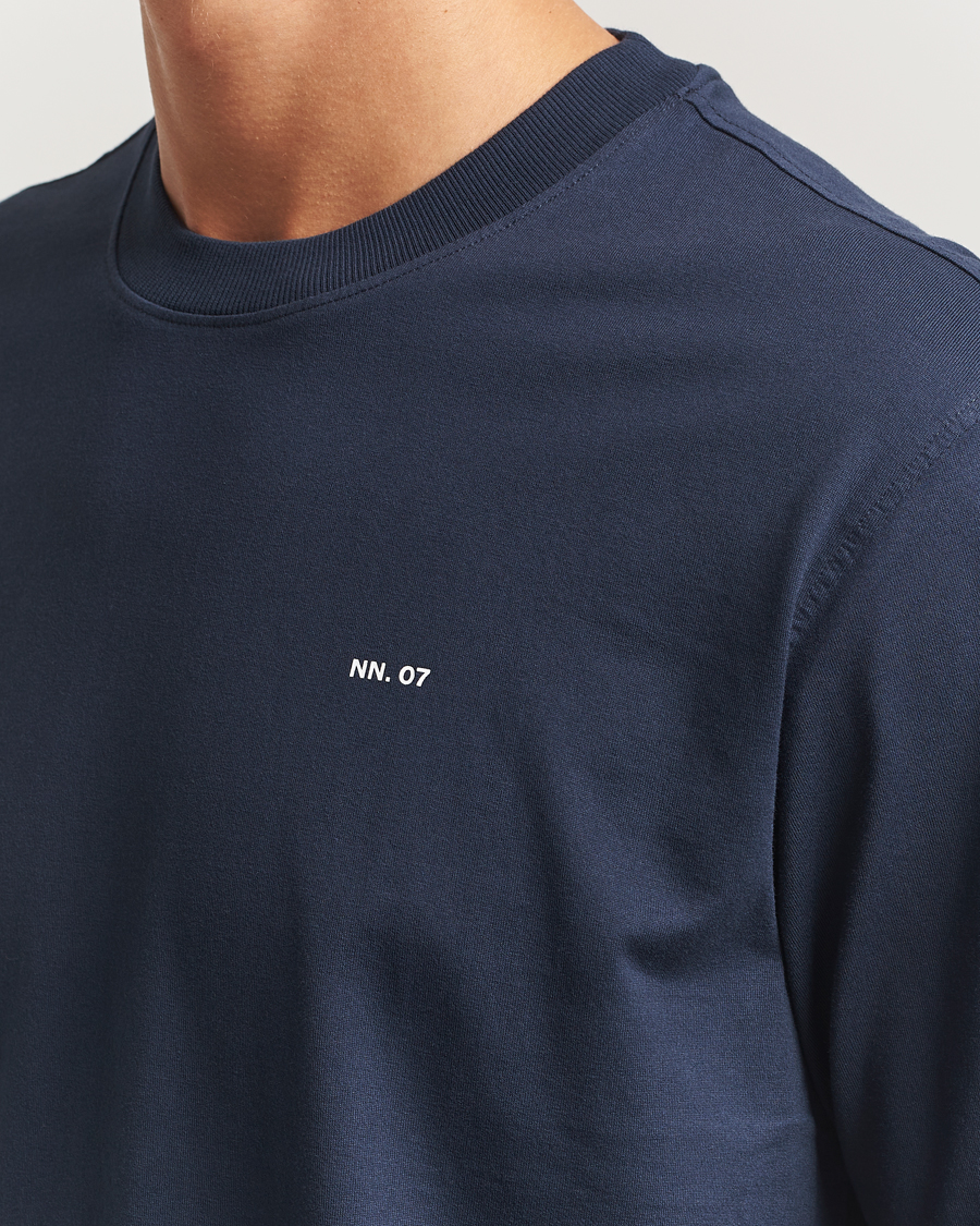 Herr | T-Shirts | NN07 | Abel Logo Crew Neck T-Shirt Navy