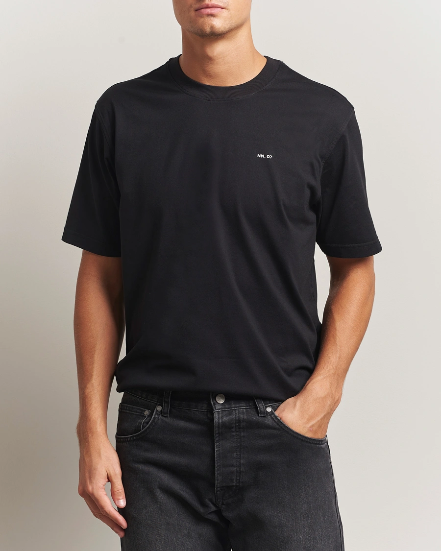 Herr | T-Shirts | NN07 | Abel Logo Crew Neck T-Shirt Black