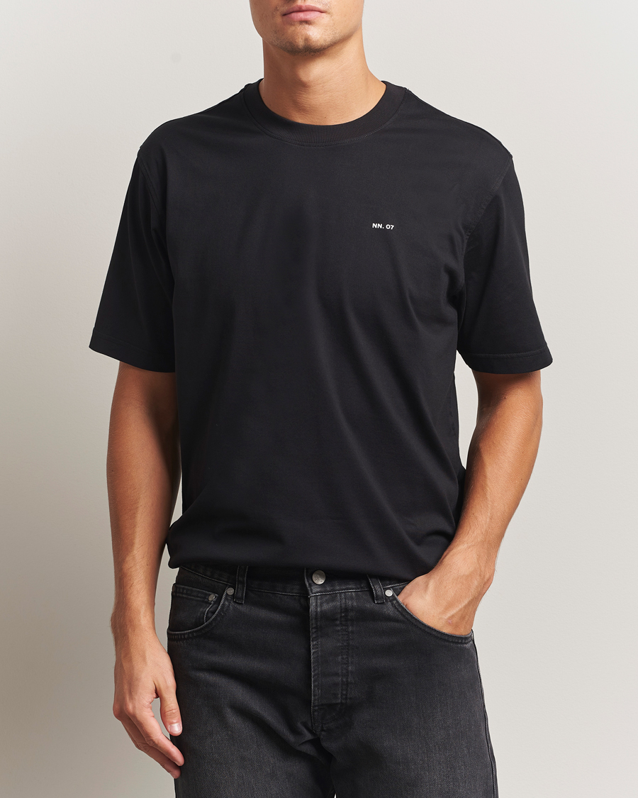Herr | T-Shirts | NN07 | Abel Logo Crew Neck T-Shirt Black